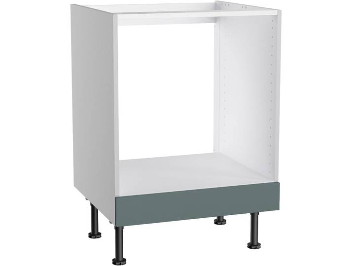 Herdumbauschrank KOCHSTATION KS-Bern2 , grün (steingrün, hellgrau), B:60cm H:87cm T:58,4cm, Holzwerkstoff, Schränke, Herdumbauschrank, Breite 60 cm, Umbauschrank für Einbauherde, 1 feste Blende