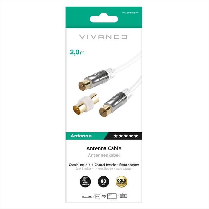 SBS Cavo Antenna 2 M 90 Db-bianco