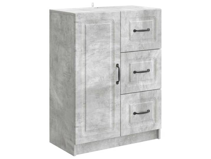 Sideboard Betongrau 66 x 34,5 x 87 cm Holzwerkstoff Pendeltüren, Schubladen, Innenregale, Bügelgriffe, Holzwerkstoff, Wohnzimmer, Essbereiche, moderne Einrichtung