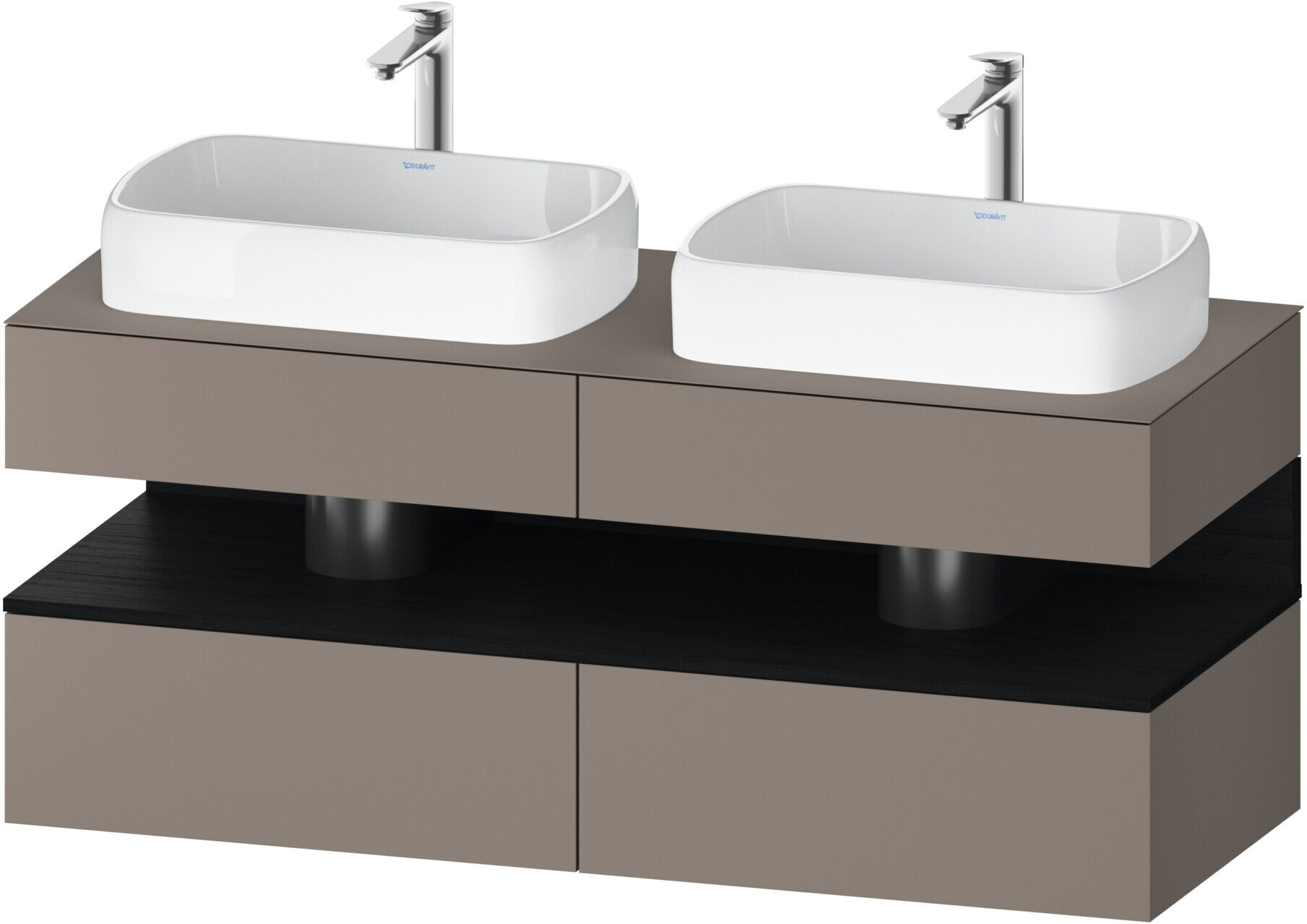 Duravit Waschtischunterschrank Qatego 140x55x60cm, E sw/Bas m, Pl, B beids. (QA4767016430000)