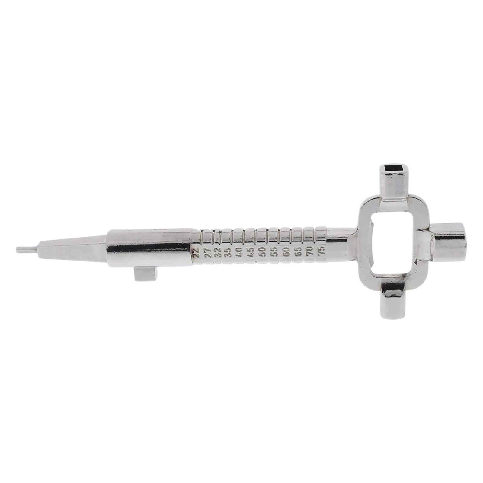Dulimex Universal-Bauschlüssel mit Messskala, Gesamtlänge 195 mm, Stahl vernickelt (34824571)