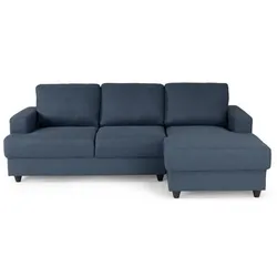 Paul Import, Sofa + Bettsofa, PAUL Ecksofa rechts 4-Sitzer - Blauer Stoff - Modern - L 215 xp 140 cm (4-Sitzer, Ecksofa)