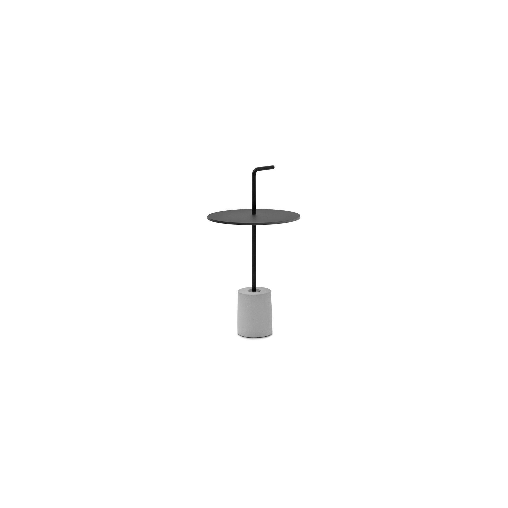 Lapalma Jey ET41 Outdoor Beistelltisch mit Griff (Ø 40cm, Beton / schwarz, HPL F... Ø 40cm | Beton / schwarz | HPL Fenix schwarz ET41ND+EP41HFN1