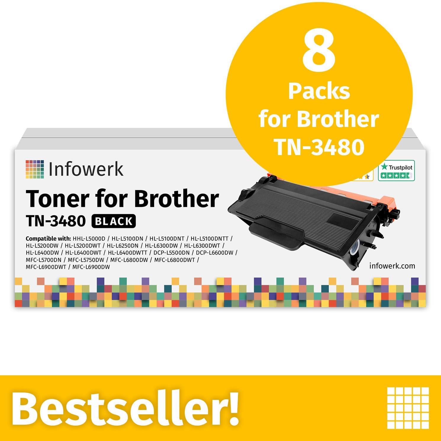 Infowerk Toner voor Brother TN3480, 8 stuks