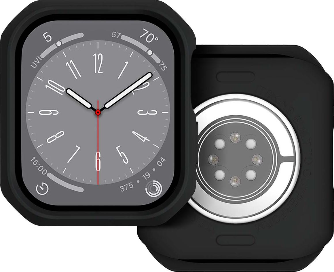 Itskins behuizing voor Apple Watch 42–44 mm, versterkte hybride behuizing, zwart