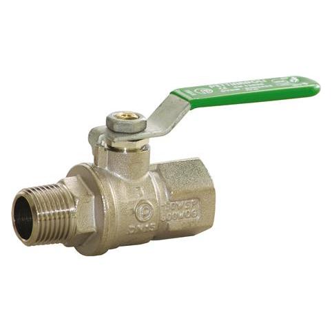 Pettinaroli TEA belagt kuglehane 1 1/4" muffe/nippel svaer model med grønt stålgreb (51EU/1 1.1/4")