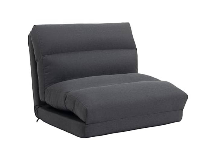 HOMCOM 3 in 1 Schlafsessel Klappbar mit Bettfunktion Leinenoptik Dunkelgrau Schlafsofa, Umwandelbar Gästebett, Gepolstert Klappsessel, Klappmatratze, Bodensessel, für Wohnzimmer Schlafzimmer