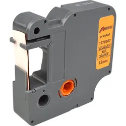 Label Band kompatibel zu Dymo D1 1978367 schwarz auf orange 12mm x 3m