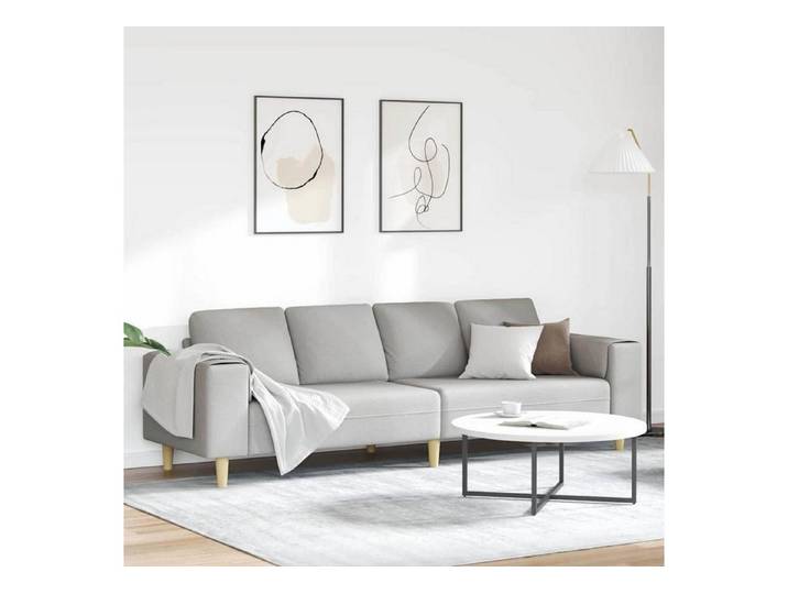 LuxusKollektion Schlafsofa Schlafsofa Schlaffunktion 250 x 188 x 76 cm ohne Ottomane Wolken grau