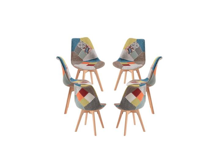 6er Set Stühle Synk Patchwork - Patchwork Couleurs