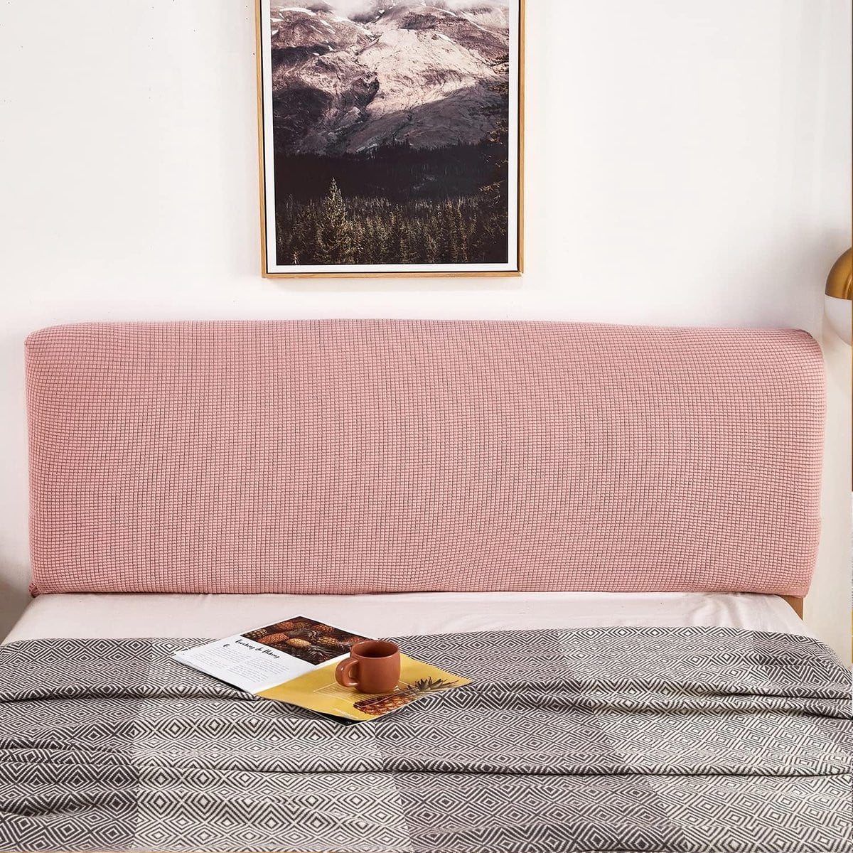Universele elastische hoes voor hoofdbord - Roze