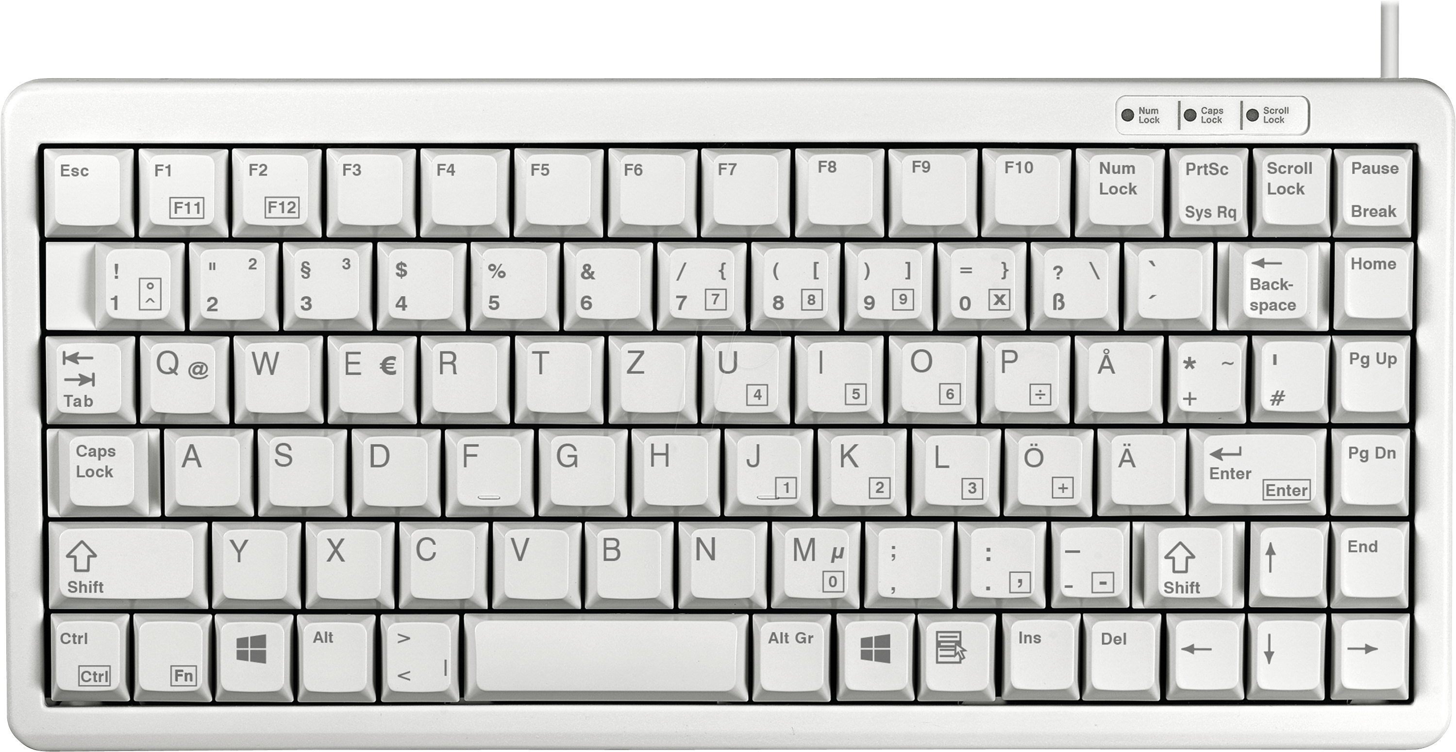 Cherry G84-4100 Compact Tastatur kabelgebunden, Grau