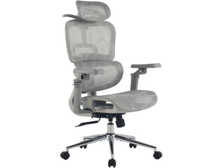 CLP Chefsessel Netzstoff Grau, Metall, 71x109x72 cm, Büromöbel, Bürostühle, Drehstuhl