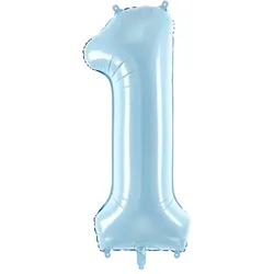 Folienballon Zahl 1 hellblau