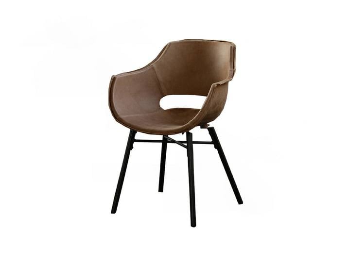KAWOLA Esszimmerstuhl ZAJA Lederstuhl - Bequem Speisen - Design Stuhl (1 St), Echtleder, Vintage-Look, Metallbeine, Ziernähte