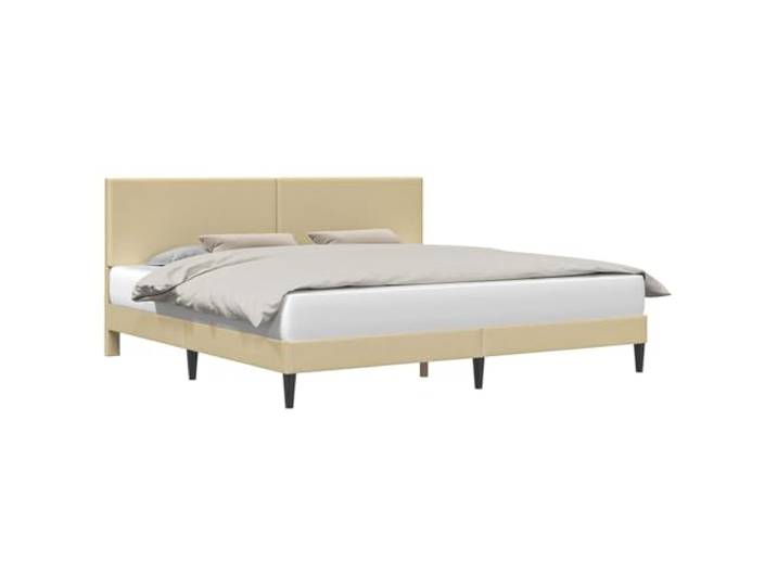 PUGYNBK Bettgestell 200 x 200 cm, Cordstoff Fester Lattenrost, robustes Sperrholz, konische Beine, einfache Reinigung