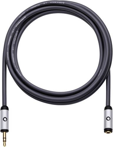 Klinke Audio Verlängerungskabel [1x Klinkenstecker 3.5 mm - 1x Klinkenbuchse 3.5 mm] 5.00 m Schwarz vergoldete Steckkontakte Oehlbach i-Connect J-35