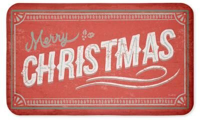 "Stupell Red Vintage Merry Christmas Printed Anti-Fatigue Floor Mat, design by Chad Barrett, 30""x18"""