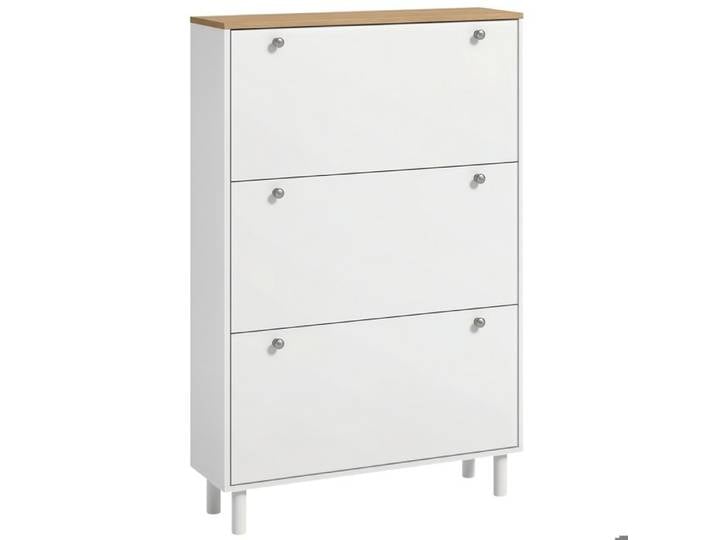 Meuble à chaussures - HOMCOM - 24 paires - 3 tiroirs rabattables et étagères réglables - 80x23 5x121cm - blanc