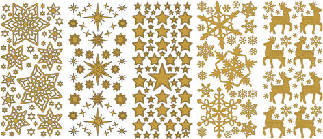 Klebesticker "Weihnachten 1", gold, 23 x 10 cm, 5 Bogen