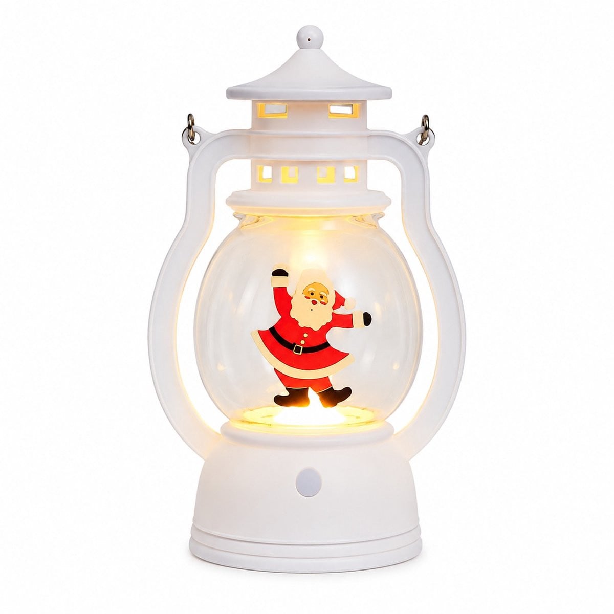 Lichtgevende LED Kerstlantaarn Kerstman – Warm Wit – Op Batterijen
