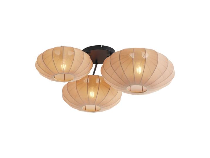 Plafonnier Japandi marron 3 lumières - Multi Bida
