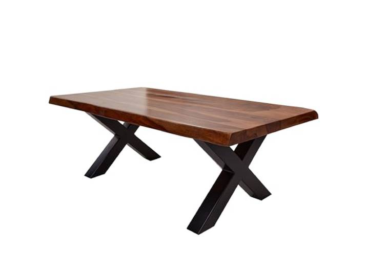 Riess Ambiente Couchtisch Amazonas - 110x60cm - braun - Sheeshamholz Metall X-Gestell, Gestell: schwarz, Unikat, handgefertigt, Industrial Design, pflegeleichte Oberfläche