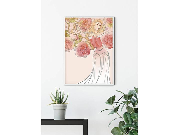 Tableau déco Sleeping Beauty Roses 50 x 70cm Multicolore
