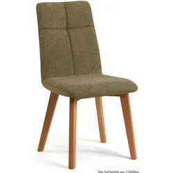 ESSZIMMERSTUHL (2er-Set) Dillian 47x92x60 Eiche geölt/Olivgrün