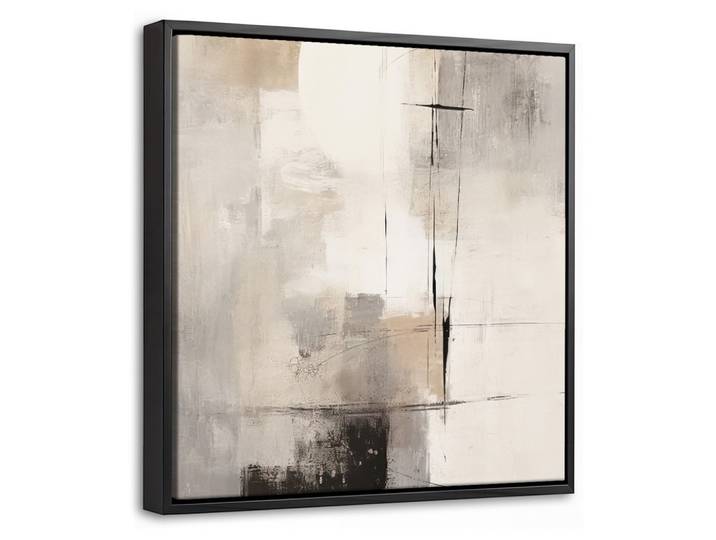 LEINWAND Bilder mit Rahmen - Abstrakt - Kunst - Grau - 20x20