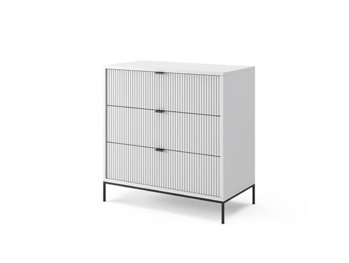 Vicco Kommode Eliza, Weiß, 80 x 81.2 cm mit 3 Schubladen, zur Aufbewahrung und Organisation im Wohn- oder Schlafzimmer