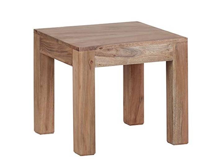 WOHNLING massief houten salontafel Acacia 45 cm breed salontafel ontwerp landelijke stijl tafel naturbraun