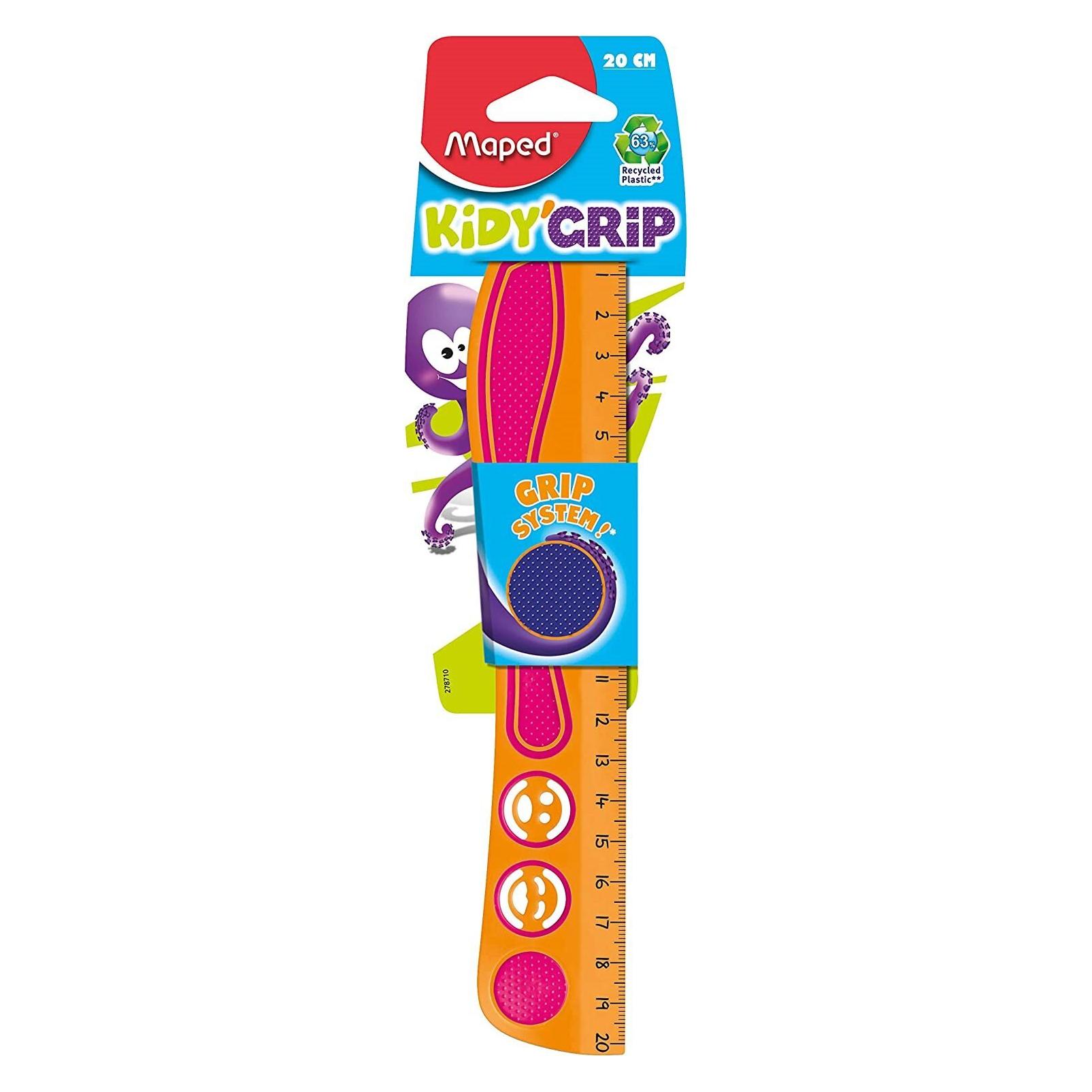 Maped Flachlineal Kidy Grip, 200 mm, aus Kunststoff (20 cm, Kunststoff) (278710)