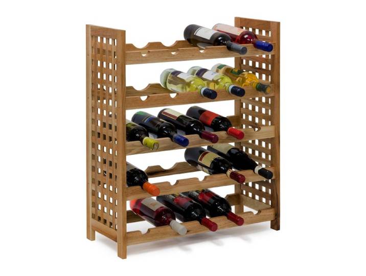 Relaxdays Weinregal Walnuss für 25 Flaschen