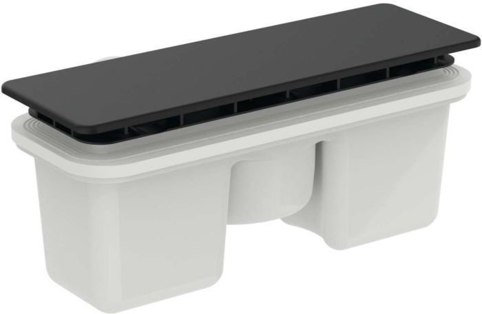 Ideal Standard Ablaufgarnitur T4493V3 19,5x5cm, mit Abdeckung, schwarz matt