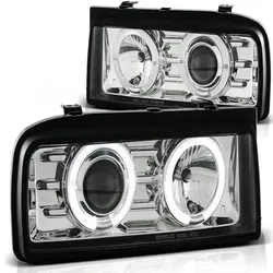 LED Angel Eyes Scheinwerfer passend für VW Corrado 88-95 chrom