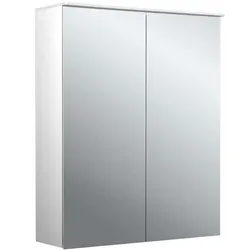 Emco pure 2 Design Aufputz-Lichtspiegelschrank 979705402 600x711mm, LED, mit Lichtsegel, 2-türig, Aluminium