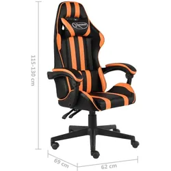 vidaXL Elle Without footrest, Gaming Stuhl, Orange