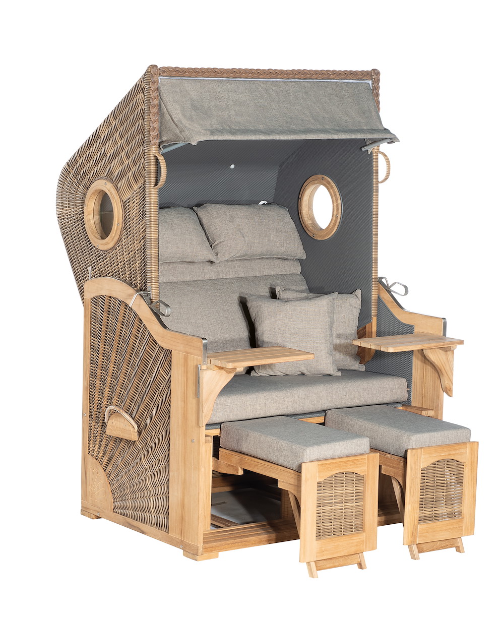 MUESING Strandkorb Rustikal 295 PLUS TEAK COSY 2-Sitzer KS-antikbr. 16976979