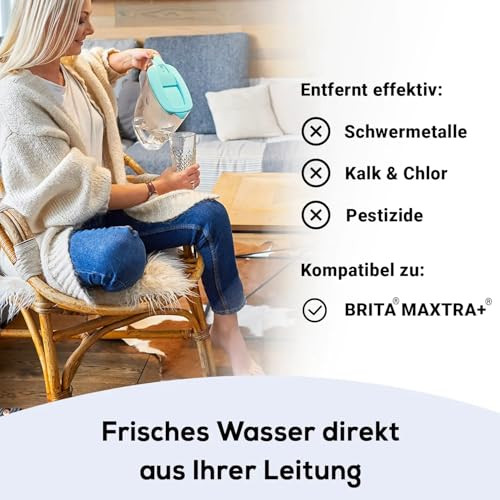 PearlCo Protect+ Unimax Pack van 6 waterfilterpatronen voor zeer hard water, geschikt voor Brita Maxtra