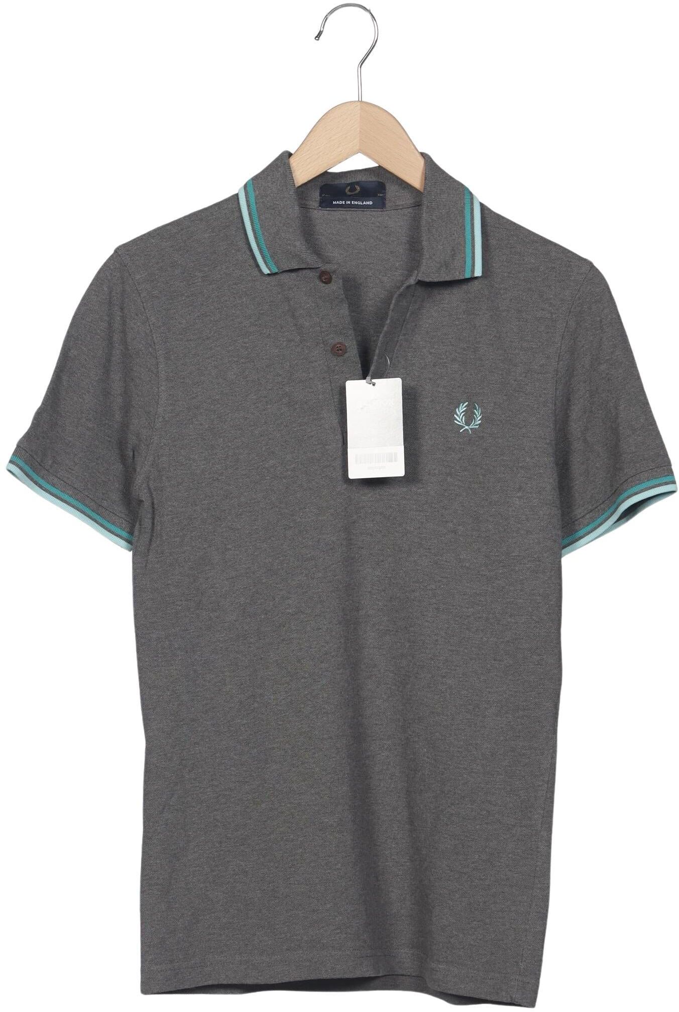 Fred Perry Herren Poloshirt, Grau, Gr. M, Baumwolle - Second Hand