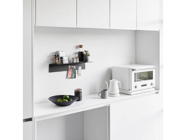Étagère murale magnétique Tower Acier, thermolaqué Noir/Noir 50cm