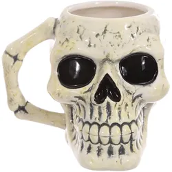 Puckator, Tasse, Uralter Schädel Totenkopf geformte Tasse aus Dolomit-Keramik