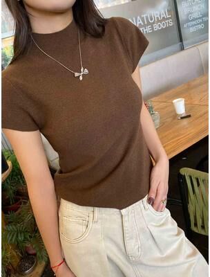 Lush Living Finds Sleek Fit Sleeveless Mock Neck Tank Top For Women Slim Fit Summer Streetwear Essentials dark Brown