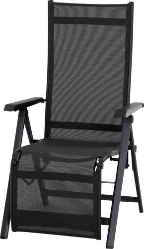 Siena Garden Tesoro Relax M29538 Gartenstuhl Aluminium, Kunststoff Anthrazit (matt), Schwarz, Silber