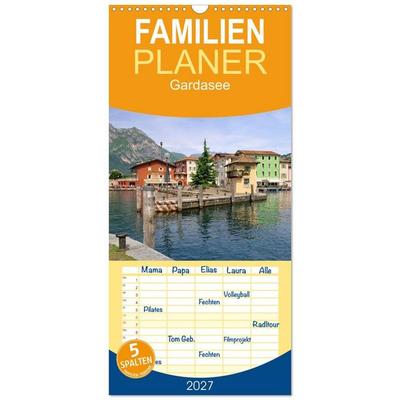 Familienplaner 2027 - Gardasee mit 5 Spalten (Wandkalender, 21 x 45 cm) CALVENDO