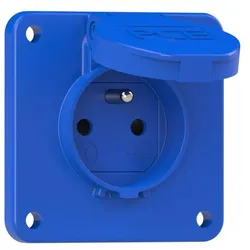 PCE 104-8bsc Schutzkontakt-Anbausteckdose 75x75 fb Shutter IP54 seitlich (blau) 1048bsc