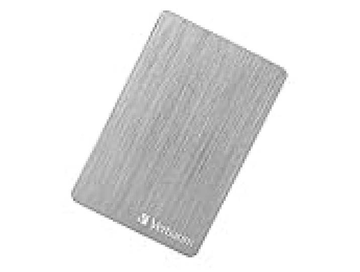 Verbatim Store 'n' Go ALU Slim I 1 to I Argent I Disque Dur Externe I USB 3.2 GEN 1 I Disque Dur Externe en Aluminium I pour Windows & Mac OS X I Disque Dur Portable I Disque Dur USB Argenté