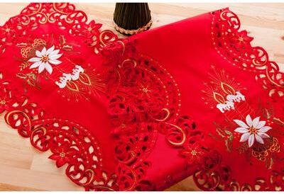 Gouchee Home Red Christmas Table Runner and Placemat Set