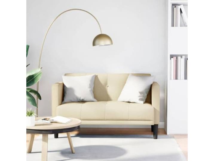 ZQQLVOO Zweisitzer-Sofa Creme 111 cm Stoff Polyesterbezug, Schaumstoff-Feder-Kombination, Sperrholzrahmen, moderne Optik